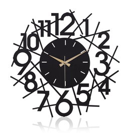 Wallity Reloj de Pared Decorativo de Metal Negro
